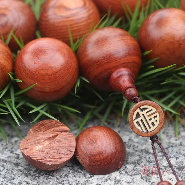 Wood Pear Buddha Necklace-ToShay.org