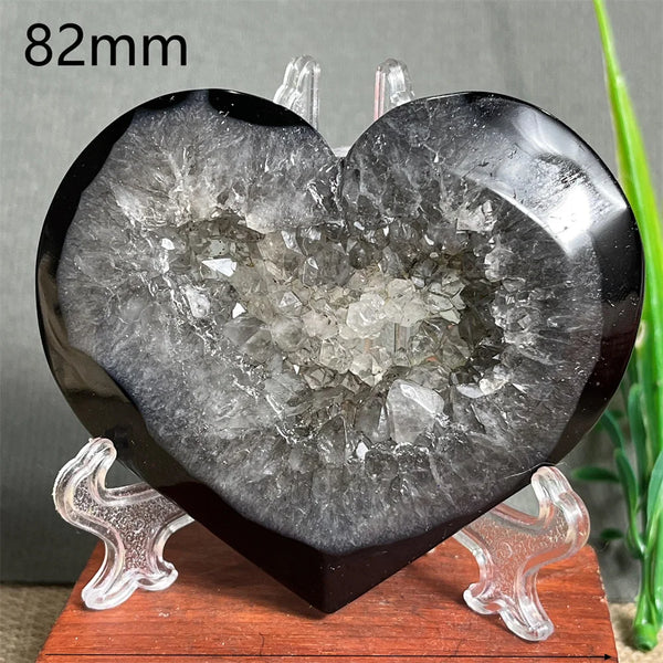 Black Agate Cluster Heart-ToShay.org