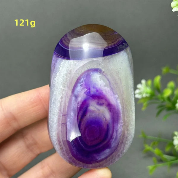 Purple Agate Palm Stone-ToShay.org