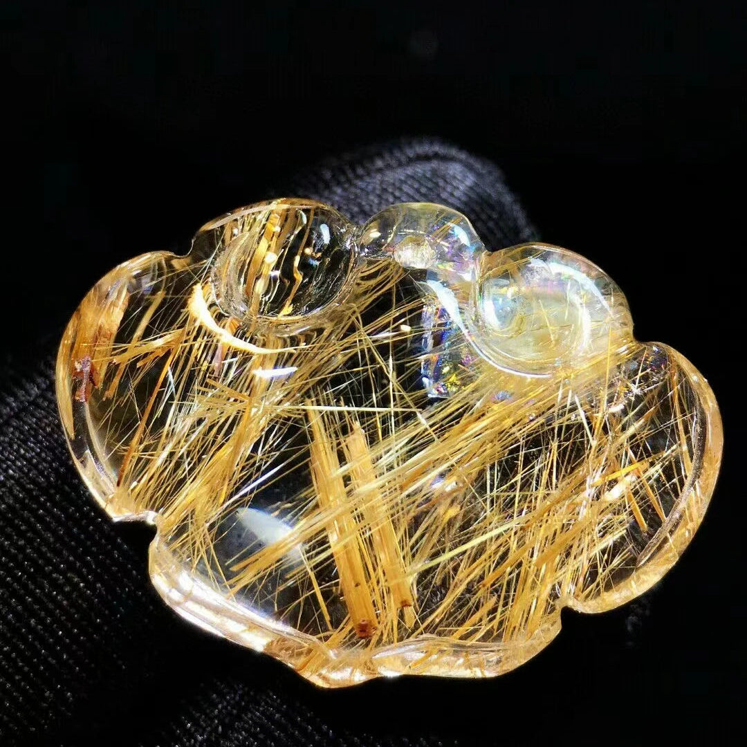 Gold Rutilated Quartz Pendant-ToShay.org