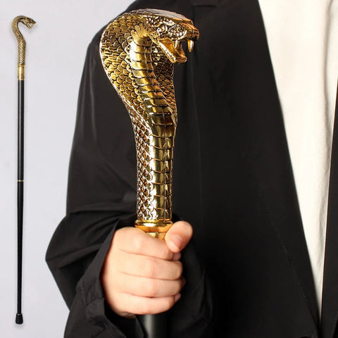 Gold Cobra Head Walking Cane-ToShay.org