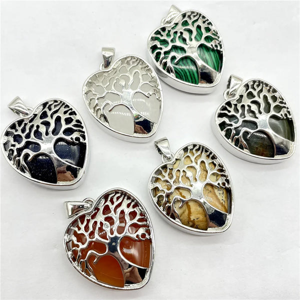 Mixed Crystal Quartz Tree Pendants-ToShay.org