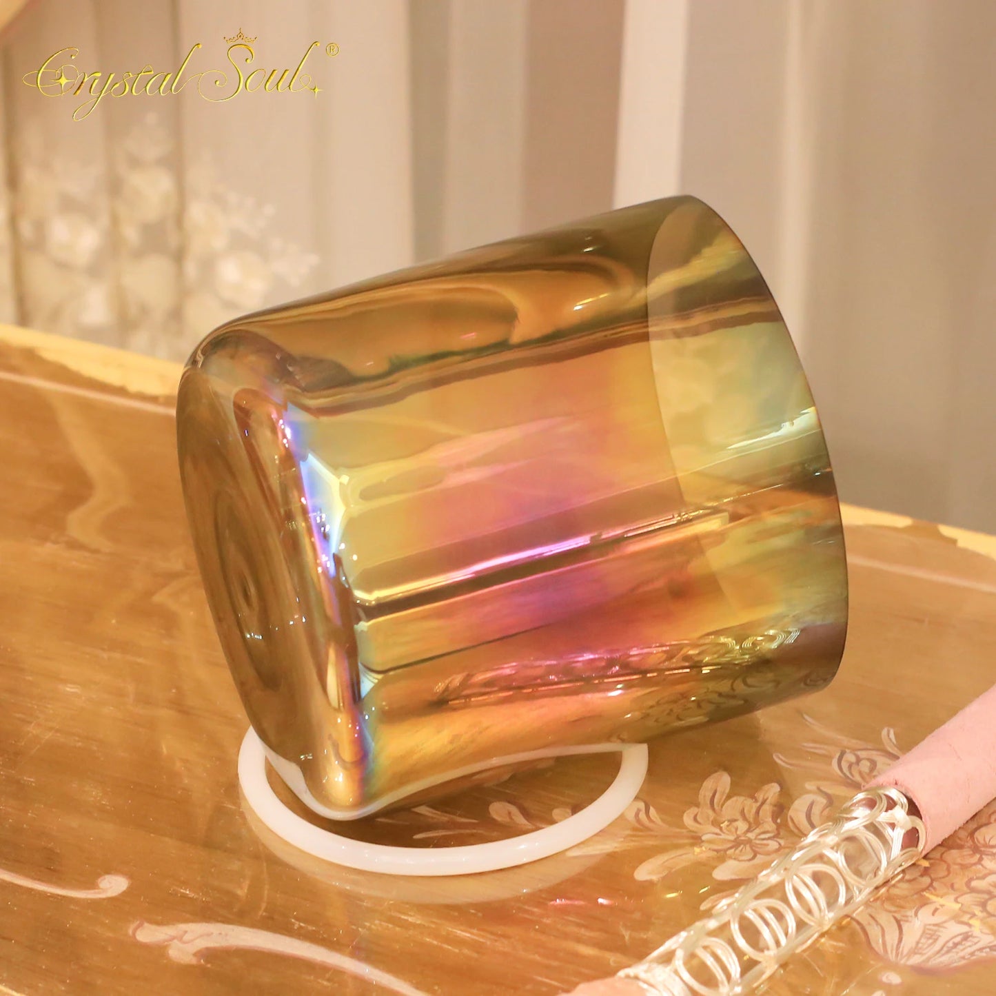 Champagne Gold Crystal Singing Bowl-ToShay.org
