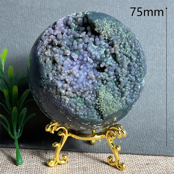 Purple Grape Agate Druzy Ball-ToShay.org
