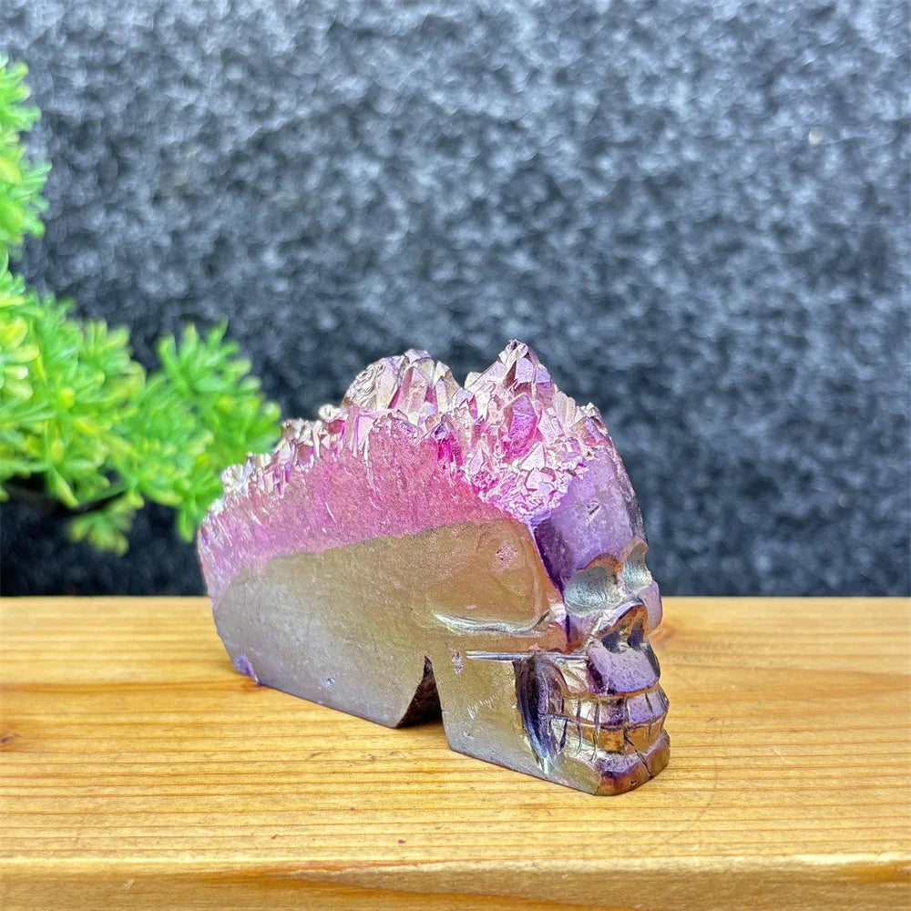 Rainbow Aura Skull Cluster-ToShay.org