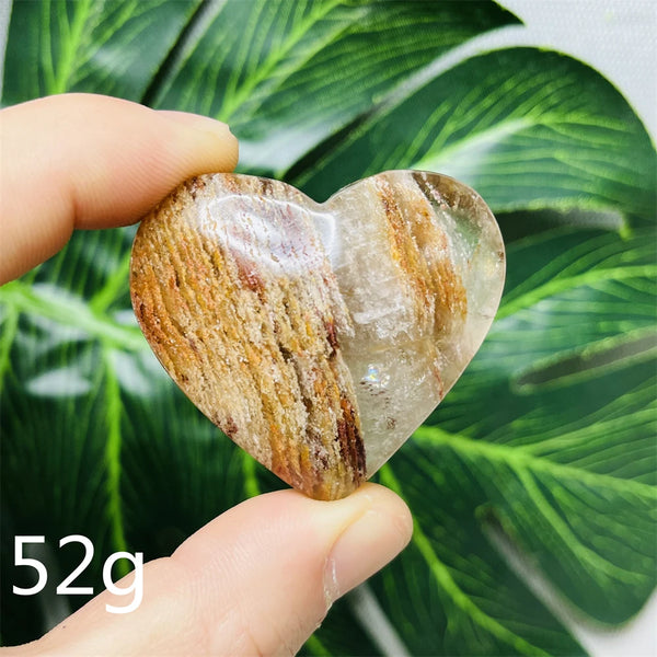 Yellow Garden Ghost Quartz Heart-ToShay.org