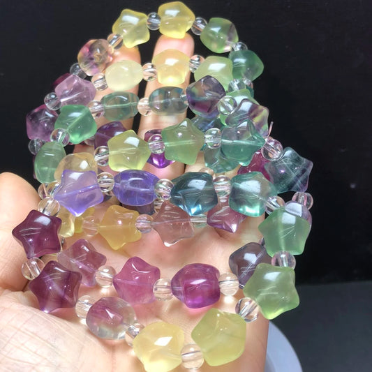 Rainbow Fluorite Star Bracelet-ToShay.org