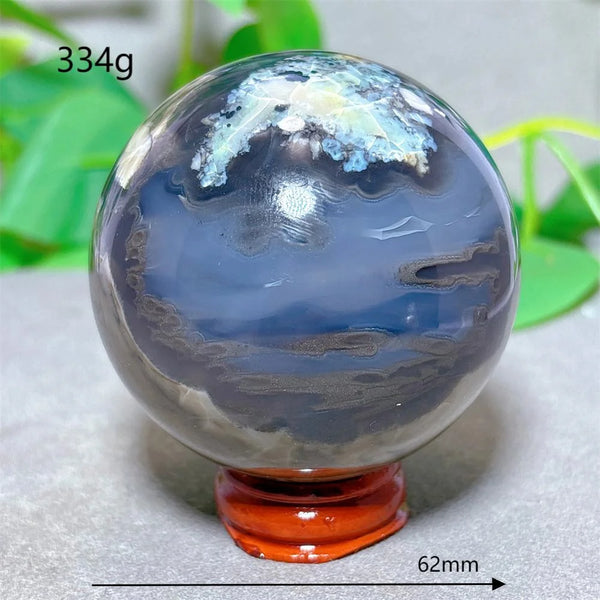 Green Fluorescent Volcanic Agate Ball-ToShay.org