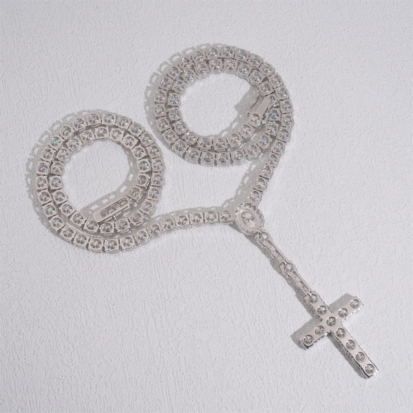 Silver Diamond Cross Pendant-ToShay.org