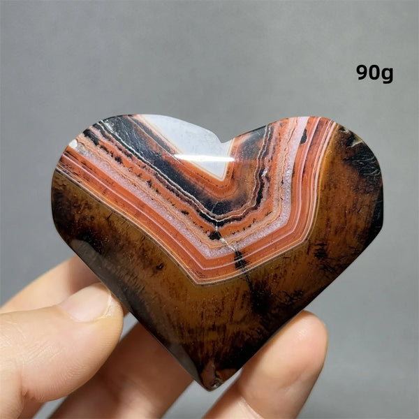 Red Black Striped Agate Heart-ToShay.org