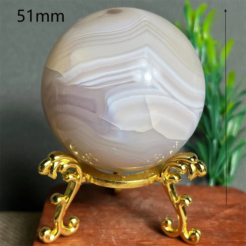 Green Purple Flower Agate Ball-ToShay.org