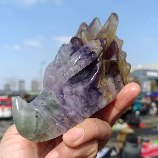 Rainbow Fluorite Dragon Head-ToShay.org