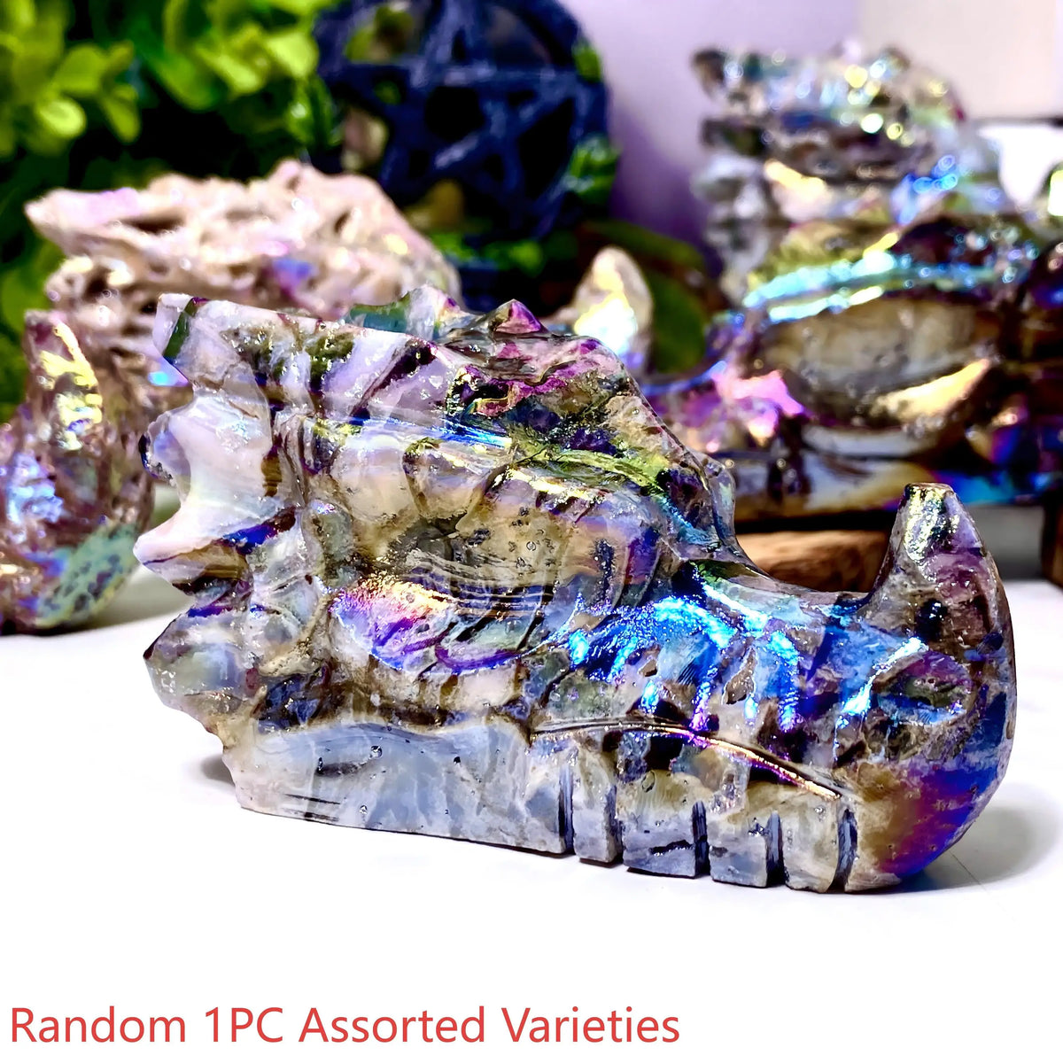 Purple Aura Sphalerite Dragon Head-ToShay.org