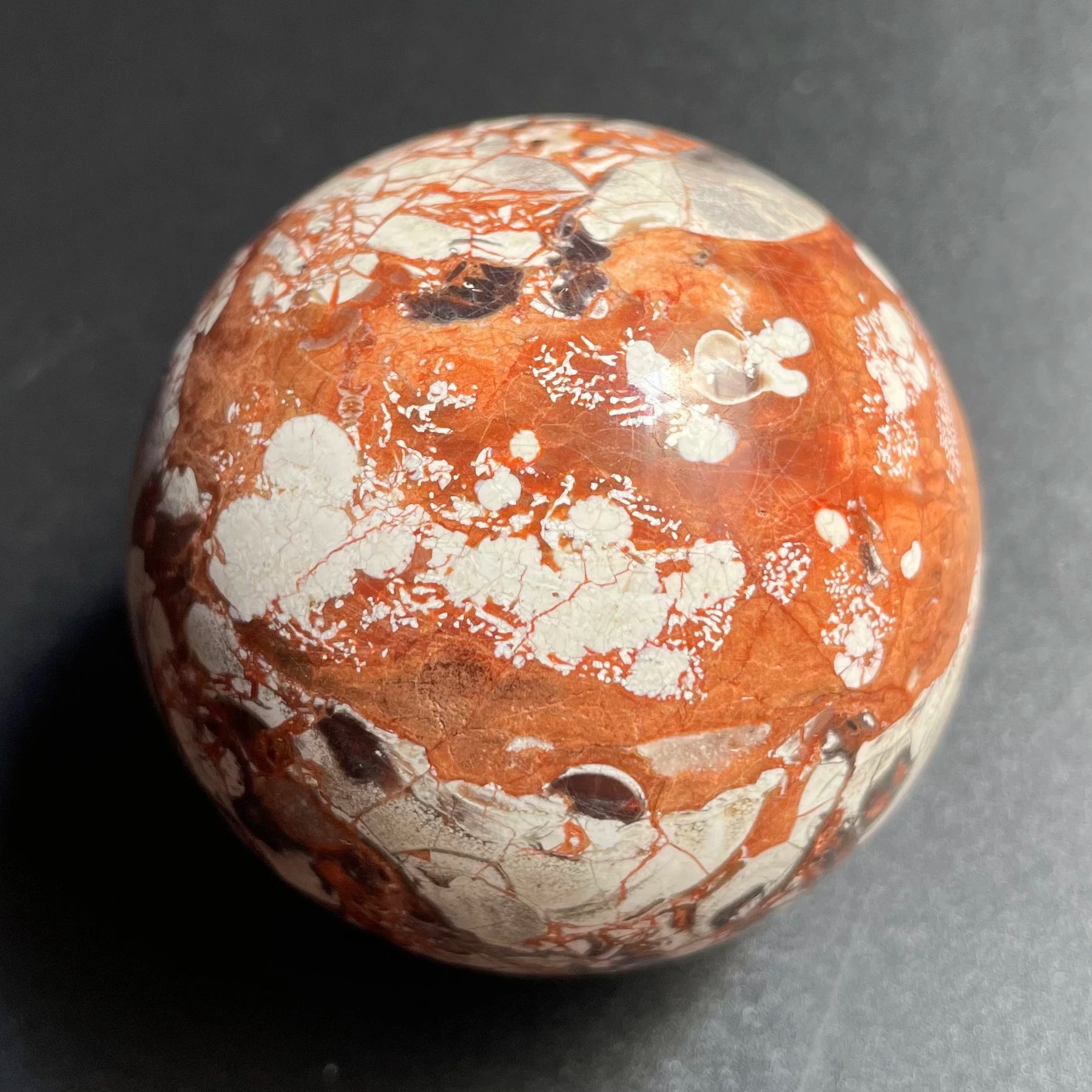 Orange Crazy Agate Ball-ToShay.org