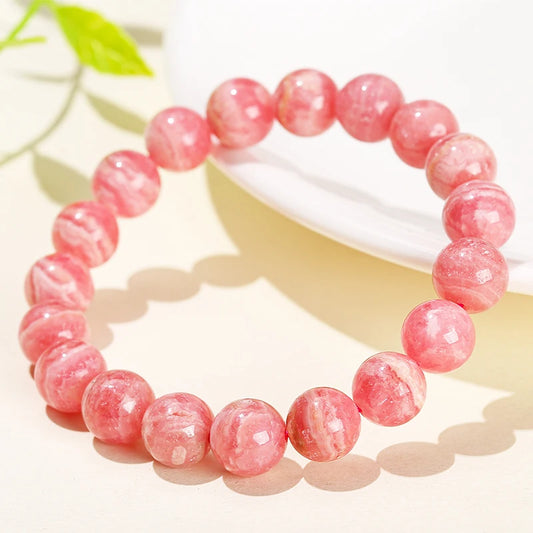 Red Vein Rhodochrosite Bracelet-ToShay.org