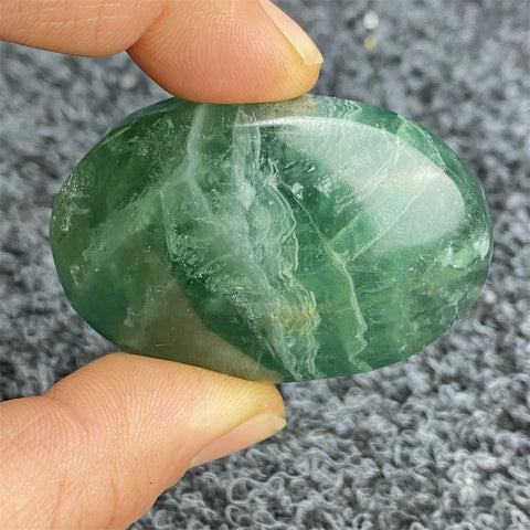 Green Fluorite Palm Stone-ToShay.org
