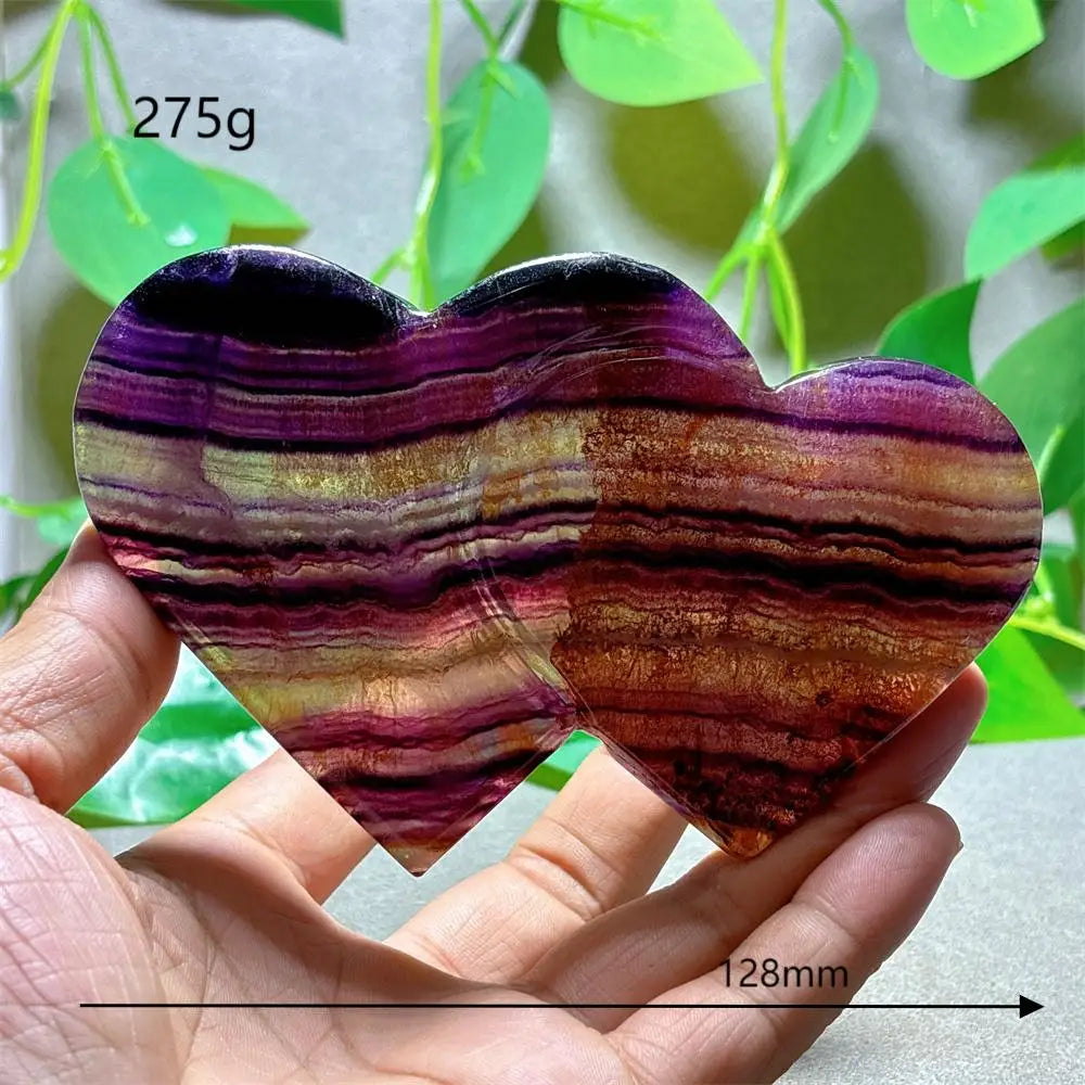 Rainbow Fluorite Double Heart-ToShay.org