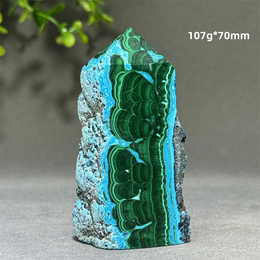 Blue Chrysocolla Malachite Point-ToShay.org