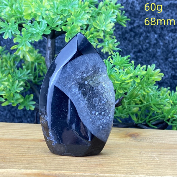 Black Agate Geode Torch-ToShay.org