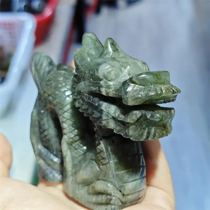 Natural Labradorite Chinese Dragon Carving Energy Gem Reiki Healing Fengshui Home Office Decoration Gift 1pcs-ToShay.org