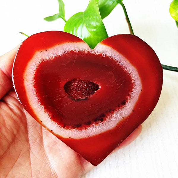 Red Agate Geode Heart-ToShay.org