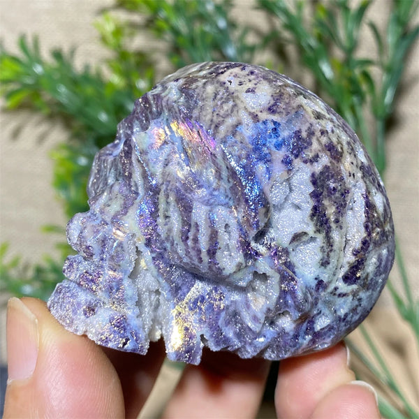 Purple Aura Sphalerite Skull-ToShay.org