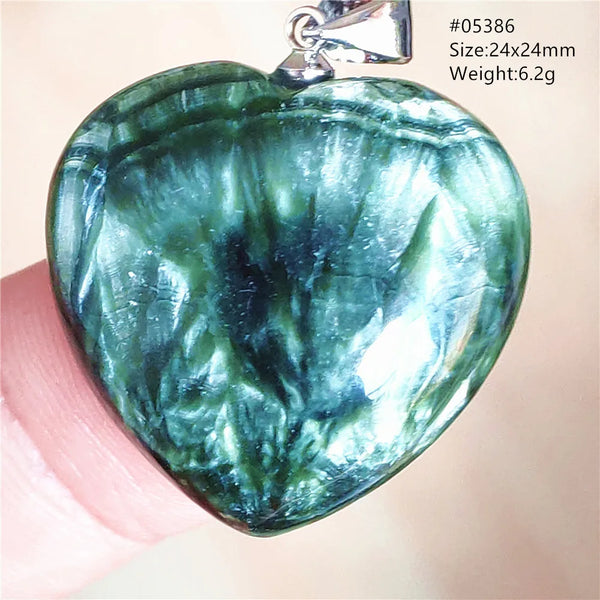 Green Seraphinite Heart Pendant-ToShay.org