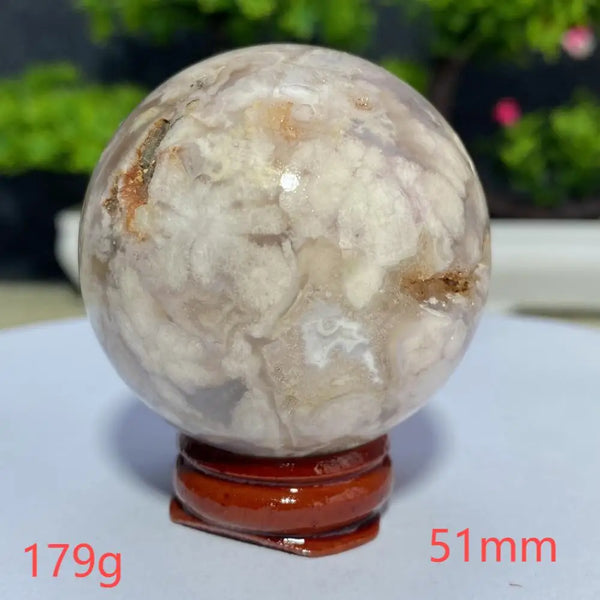 Pink Cherry Blossom Agate Ball-ToShay.org