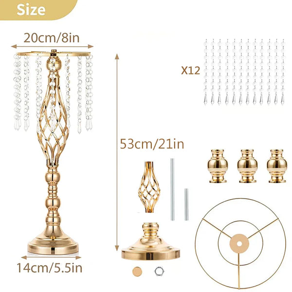 Gold Crystal Candle Stand-ToShay.org