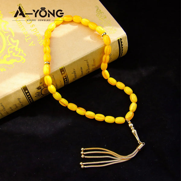 Yellow Amber Prayer Beads-ToShay.org