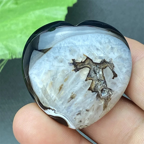 Black Agate Geode Heart-ToShay.org