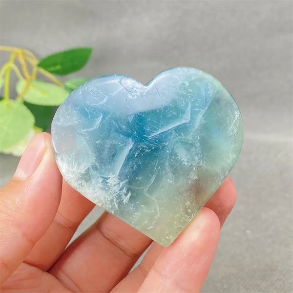 Green Feather Fluorite Heart-ToShay.org