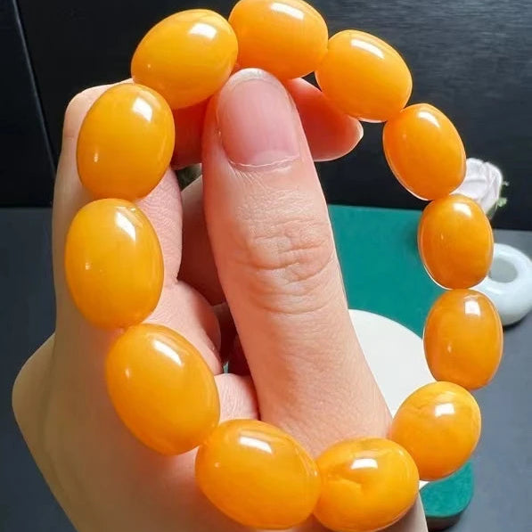 Yellow Amber Bead Bracelet-ToShay.org