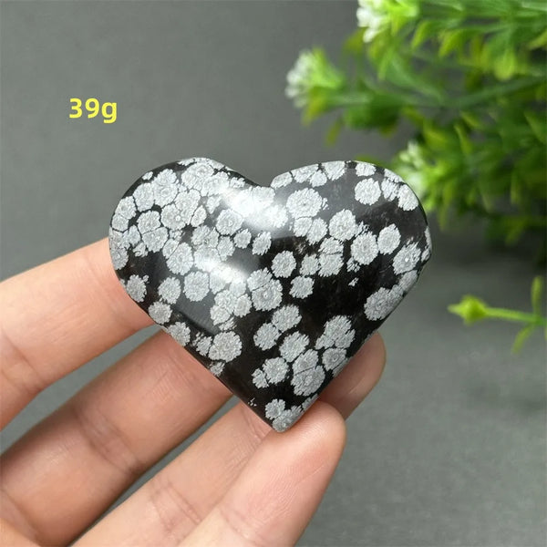 Black Snowflake Obsidian Heart-ToShay.org