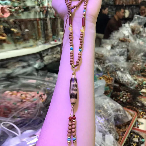 Brown Sandalwood Dzi Beads-ToShay.org