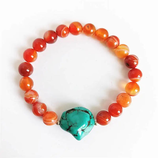 Red Agate Turquoise Bracelet-ToShay.org