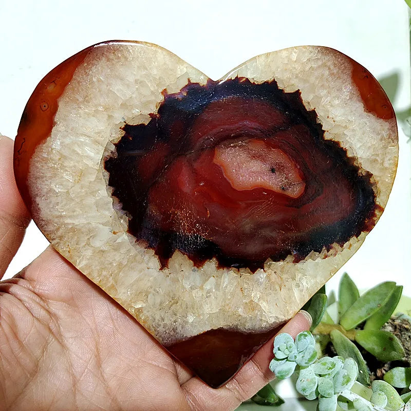 Red Agate Geode Heart-ToShay.org