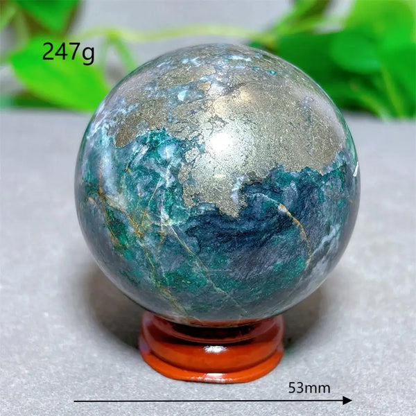 Green Jasper Pyrite Ball-ToShay.org