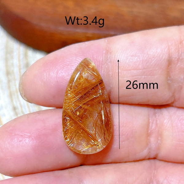 Gold Rutilated Crystal Pendant-ToShay.org