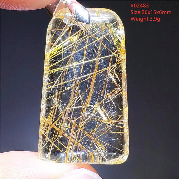 Gold Rutilated Quartz Pendant-ToShay.org