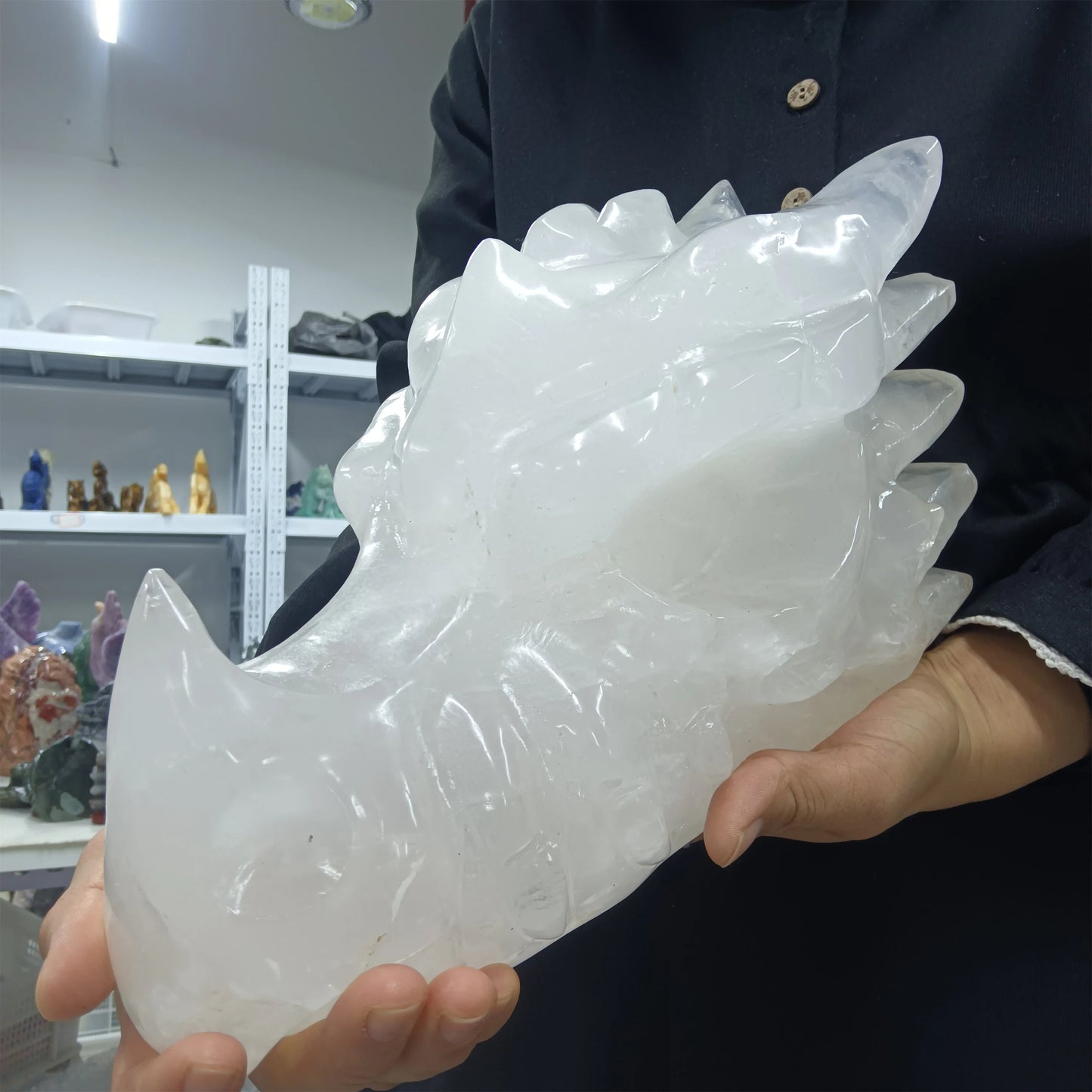 White Quartz Dragon Head-ToShay.org