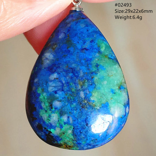Blue Azulite Malachite Pendant-ToShay.org
