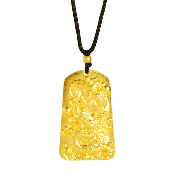 Gold Panlong Fu Pendant-ToShay.org