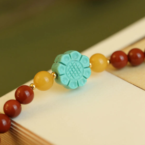 Red Agate Bead Bracelet-ToShay.org