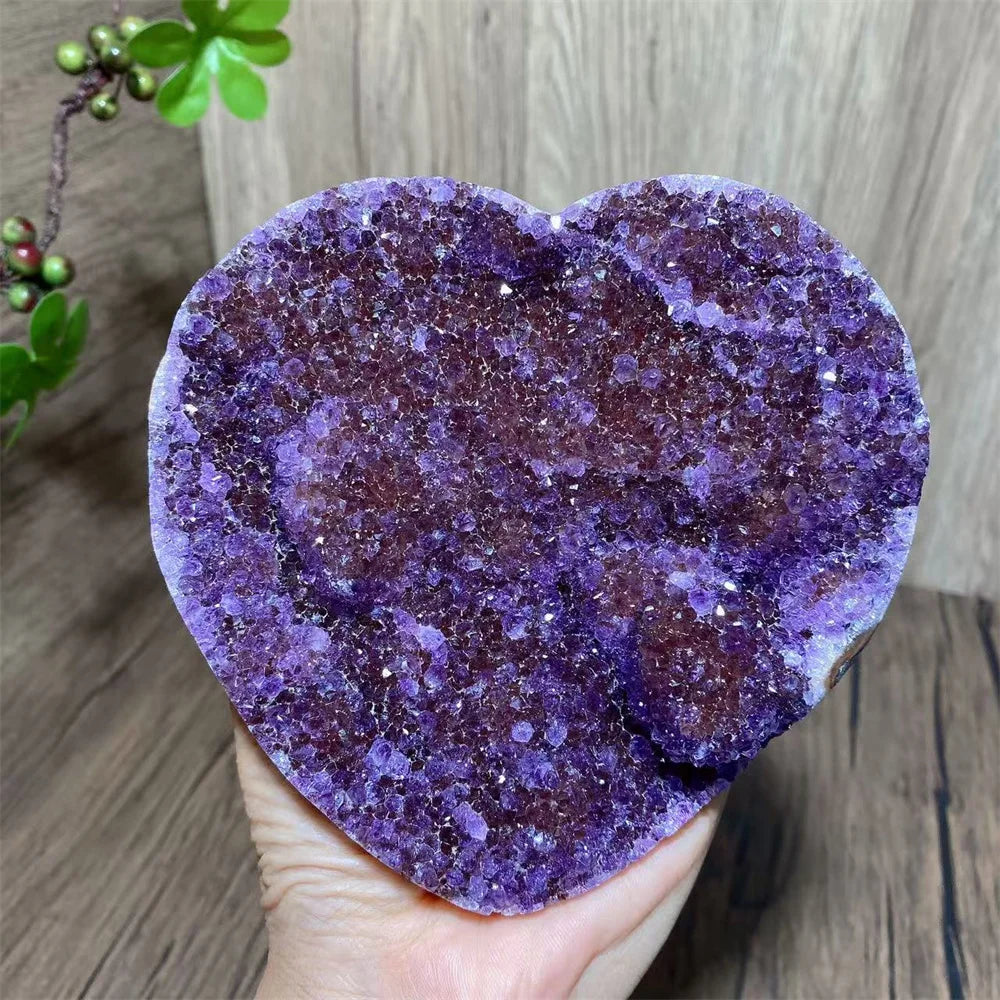 Purple Amethyst Cluster Heart-ToShay.org