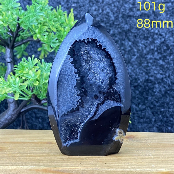 Black Agate Geode Torch-ToShay.org