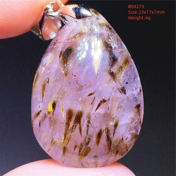 Purple Rutilated Auralite Pendant-ToShay.org