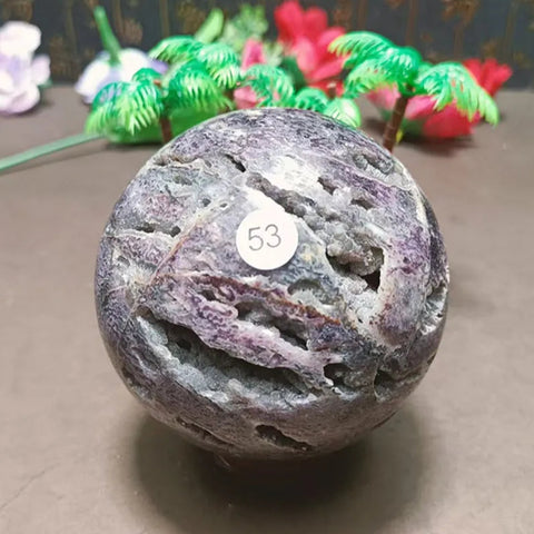Purple Sphalerite Geode Ball-ToShay.org