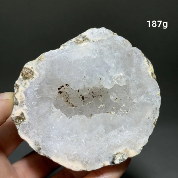 White Agate Crystal Cave Egg-ToShay.org