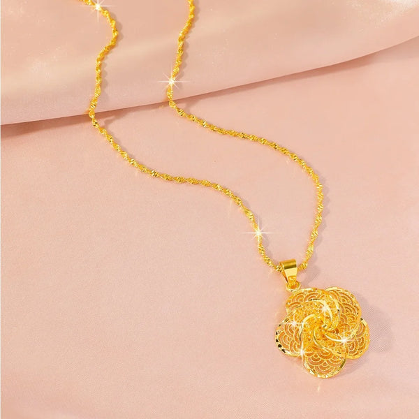 Gold Flower Pendant-ToShay.org